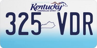 KY license plate 325VDR