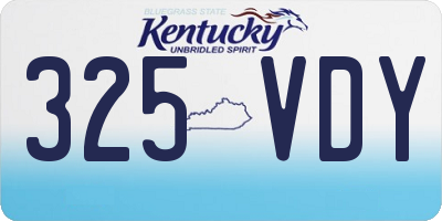 KY license plate 325VDY