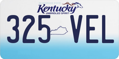 KY license plate 325VEL