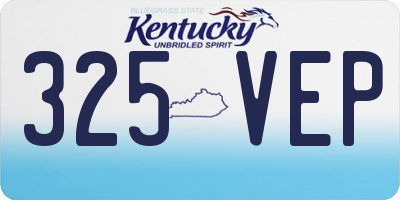 KY license plate 325VEP