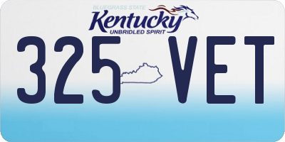 KY license plate 325VET