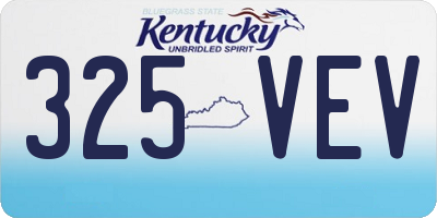 KY license plate 325VEV