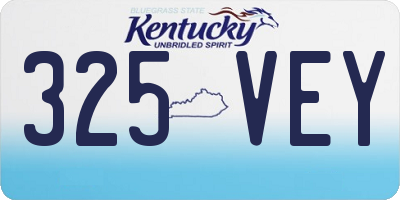 KY license plate 325VEY