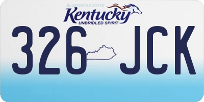 KY license plate 326JCK