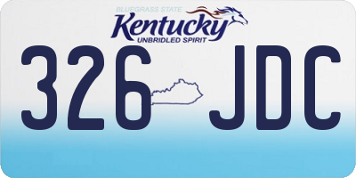 KY license plate 326JDC