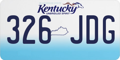 KY license plate 326JDG