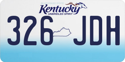 KY license plate 326JDH