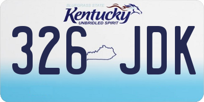 KY license plate 326JDK