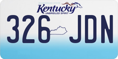 KY license plate 326JDN