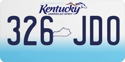 KY license plate 326JDO