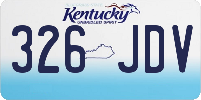 KY license plate 326JDV
