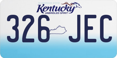 KY license plate 326JEC