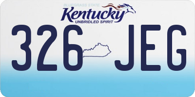 KY license plate 326JEG