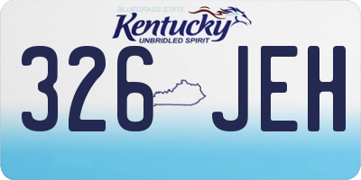 KY license plate 326JEH