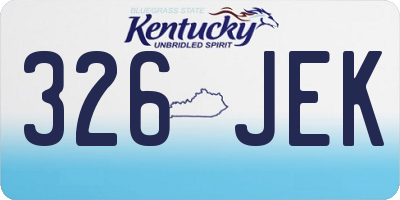 KY license plate 326JEK