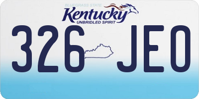 KY license plate 326JEO