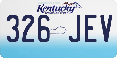 KY license plate 326JEV