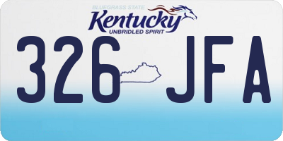 KY license plate 326JFA