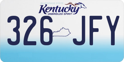 KY license plate 326JFY