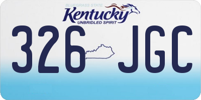KY license plate 326JGC