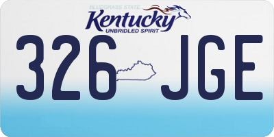 KY license plate 326JGE