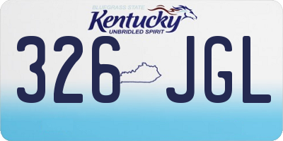 KY license plate 326JGL