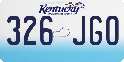 KY license plate 326JGO
