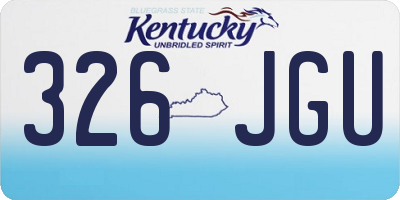KY license plate 326JGU