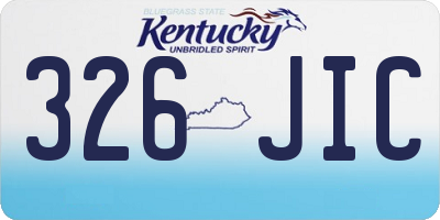 KY license plate 326JIC