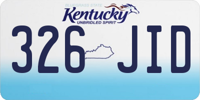 KY license plate 326JID