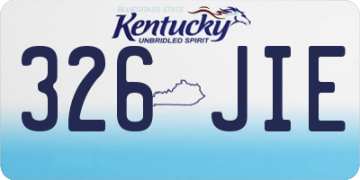 KY license plate 326JIE