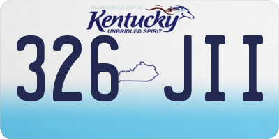 KY license plate 326JII
