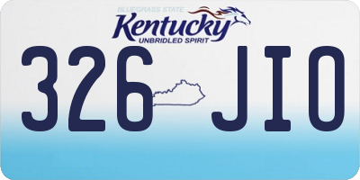 KY license plate 326JIO