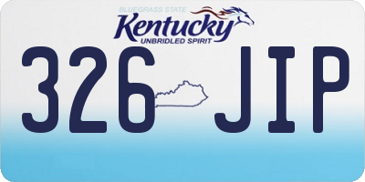 KY license plate 326JIP