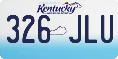 KY license plate 326JLU
