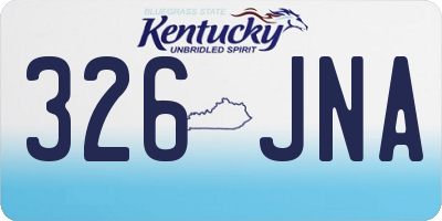 KY license plate 326JNA