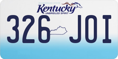 KY license plate 326JOI