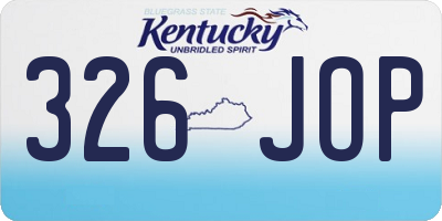 KY license plate 326JOP