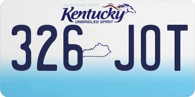KY license plate 326JOT