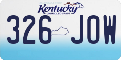 KY license plate 326JOW