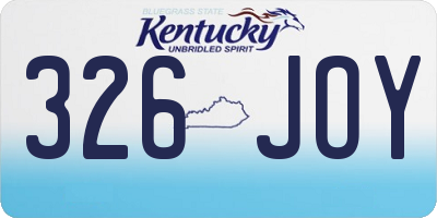 KY license plate 326JOY