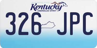 KY license plate 326JPC