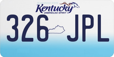 KY license plate 326JPL