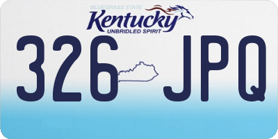KY license plate 326JPQ