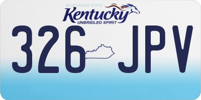 KY license plate 326JPV