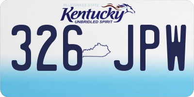 KY license plate 326JPW