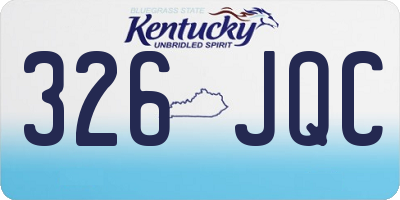 KY license plate 326JQC