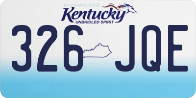 KY license plate 326JQE