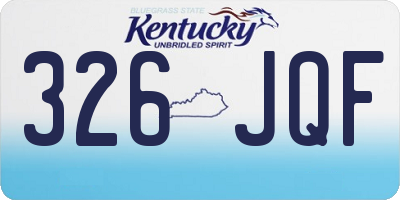KY license plate 326JQF