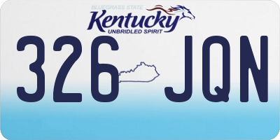 KY license plate 326JQN